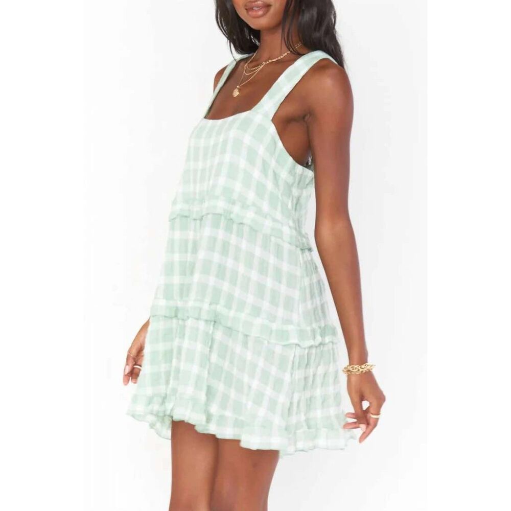 Show Me Your Mumu Green Plaid Napa Mini Sundress, NWT, size M